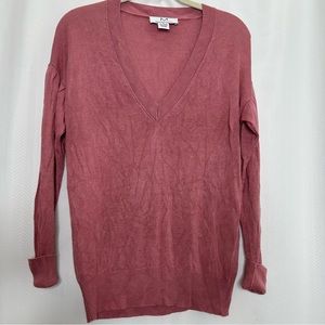 Magaschoni pink long sleeve sweater V neck